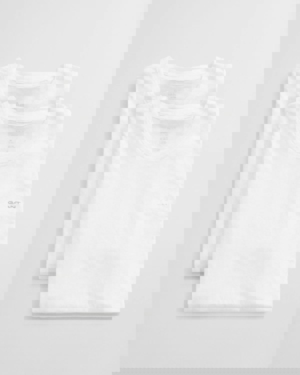 GANT 2-Pack Mens Crew Neck T-Shirts - 110 White