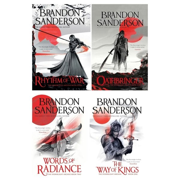 Brandon Sanderson The Stormlight Archive Series 4 Book Collection (The Way of Kings, Words of Radiance, Oathbringer, Rhythm of War)