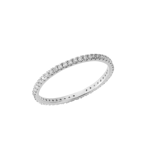 BLOOMTINE | Illuminess™ Sterling Silver Eternity French Pave Stacking Ring