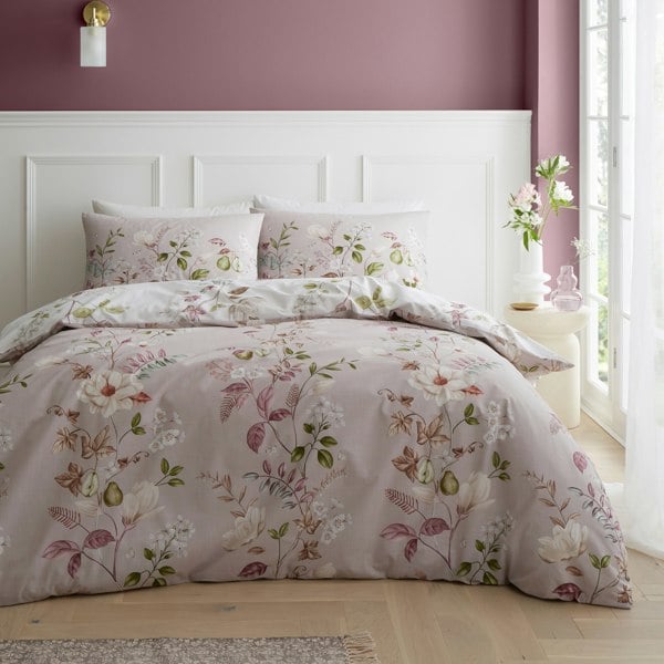 Bianca Francesca Floral 200 Thread Count Cotton Reversible Duvet Cover Set