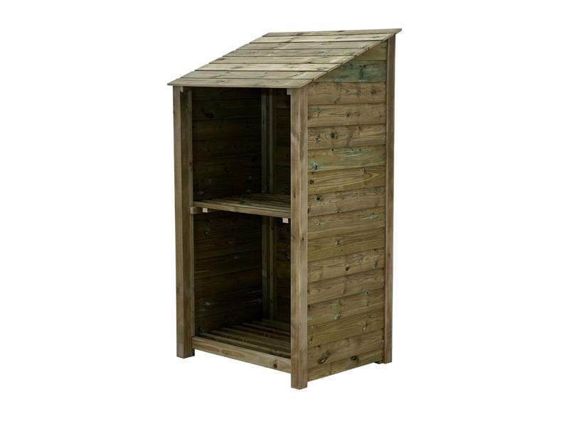 Arbor Garden Solutions Wooden Premium Tongue/Groove Log Store with Shelf (W-99cm, H-126cm or H-180cm, D-88cm)