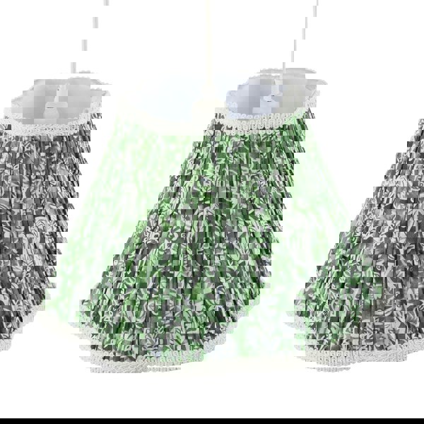 Emerald Green and White Floral Victorian Lamp Shade with Embroidery Image 5