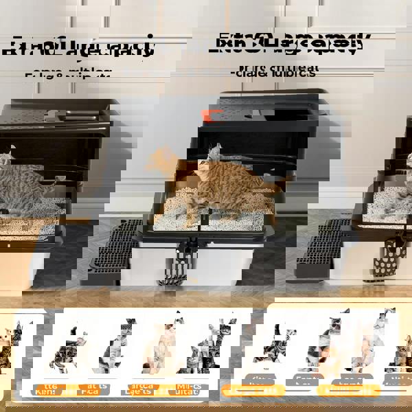 Skylos Cat Litter Box Stainless Steel Large Enclosed Toilet Tray Anti-Splashing