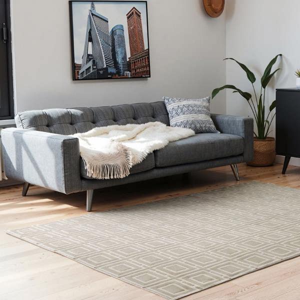Hanse Home Shortpile Howlite Cream Rug – Modern Geometric