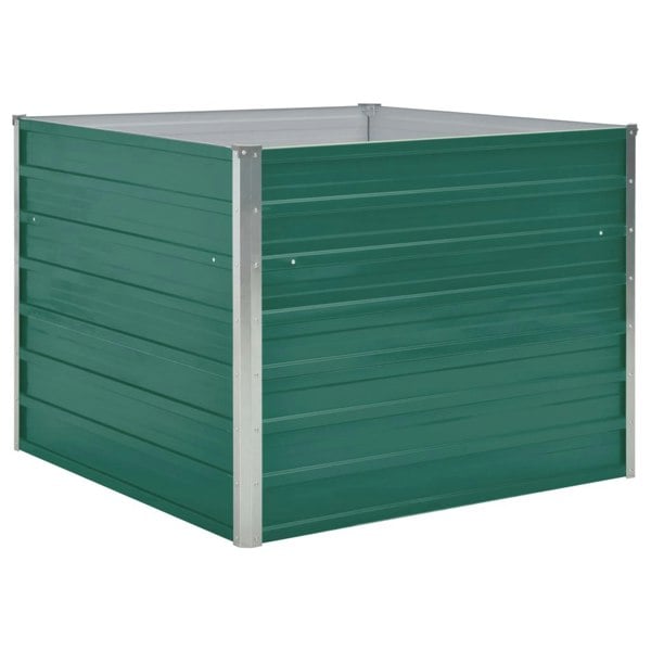 Berkfield Raised Garden Bed 100x100x77 cm Galvanised Steel Green