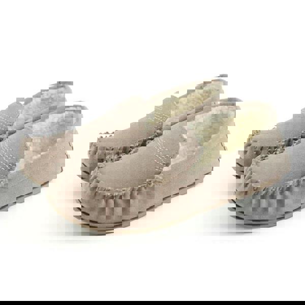 Eastern Counties Leather Womens/Ladies Bethany Berber Suede Moccasins - Stone