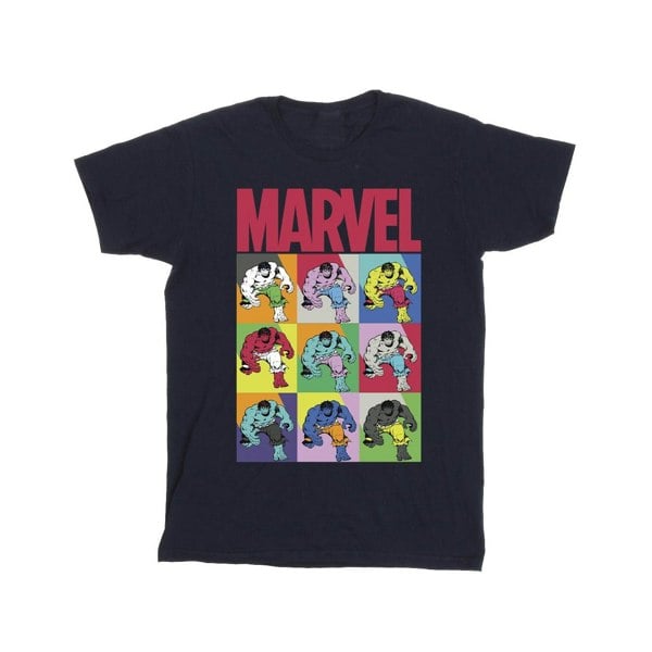 Marvel Mens Hulk Pop Art T-Shirt - Navy Blue