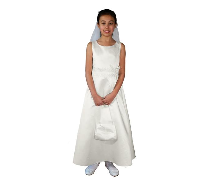 Cinda Satin Holy Communion Dress with Handbag and Veil