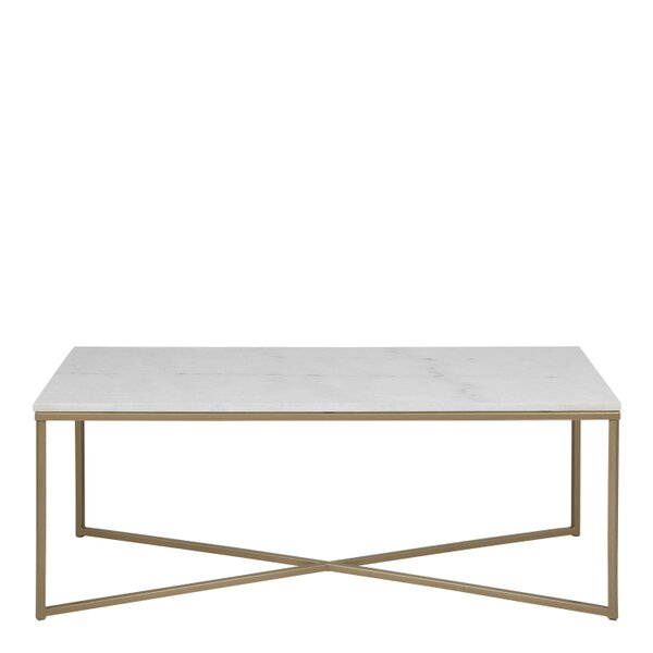 Wyld Haus Vodskov Coffee Table with White Marble Top