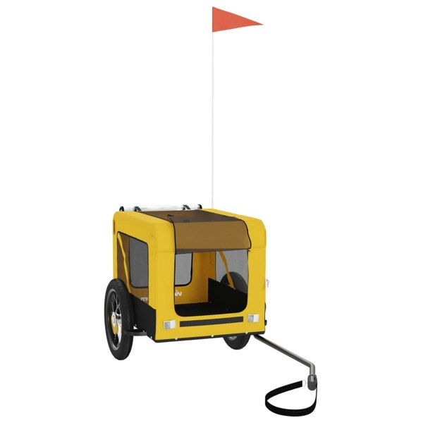Berkfield Dog Bike Trailer Yellow and Black Oxford Fabric&Iron