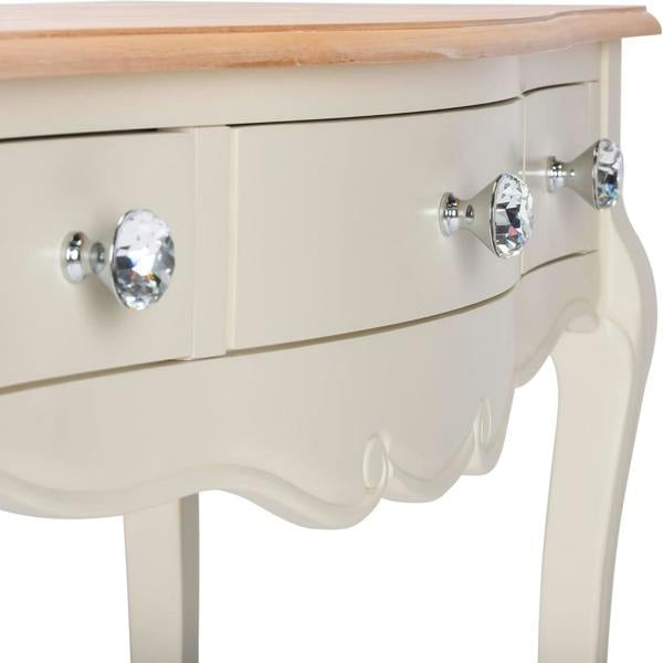 Statement Furniture Juliette Dressing Table Set with Trinket Mirror and Crystal Handles. French Vanity Table, Stool, Mirror with Storage