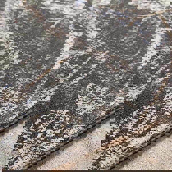 Livabliss Indigo-Vintage Black Grey Beige Traditional Floral Boho Rug