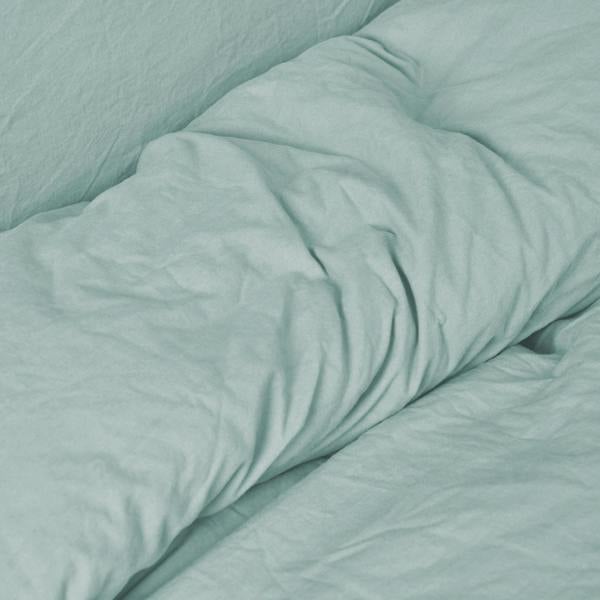Smart Living Pure Cotton Plain Dye Duvet Cover With Pillowcases - Sage