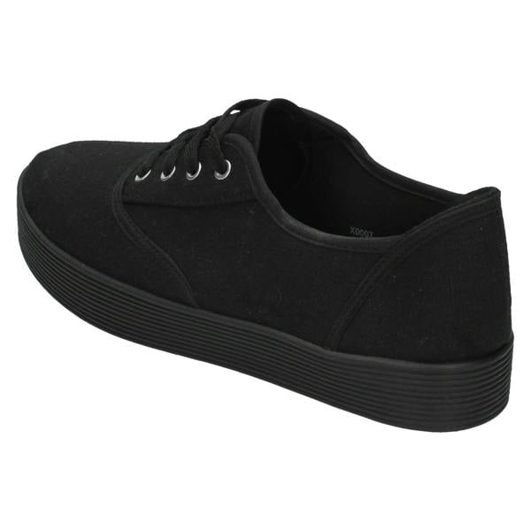 Spot On Girls Spot On Canvas Lace Up Platform Shoes