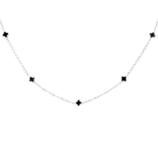 Say It With Dainty Clover Gift Set - Silver & Black