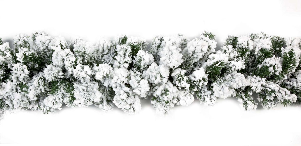Samuel Alexander Premier 2.7m Snow Flocked Pine Christmas Garland with Glitter Finish