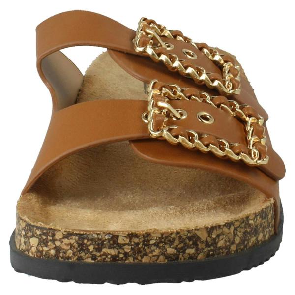 Down to Earth Ladies Down To Earth Twin Chain Buckle Sandals F00450