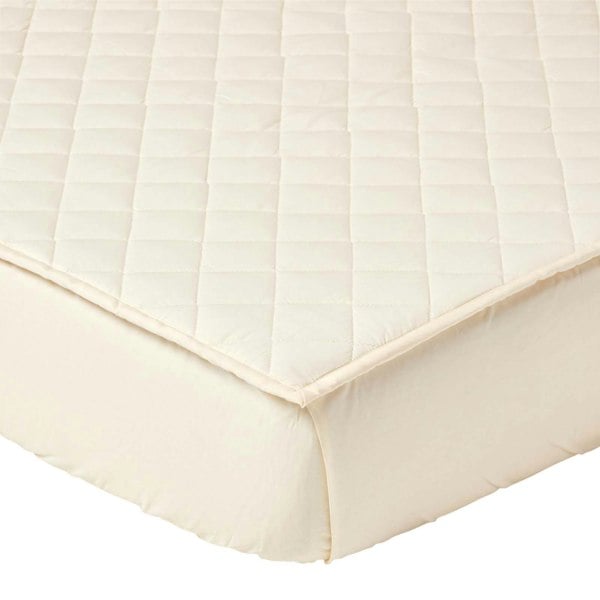 HOMESCAPES Organic 300 Thread Count Luxury Quilted Deep Fitted Mattress Protector