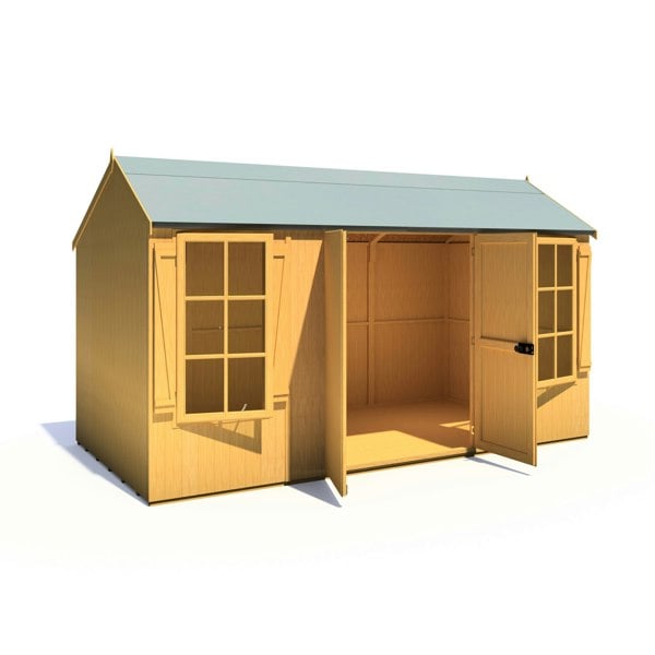 Shire Holt Apex Garden Shed Shiplap Double Door 13x7 - Best Shed