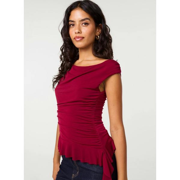 Pink Vanilla Asymmetrical Frill Top