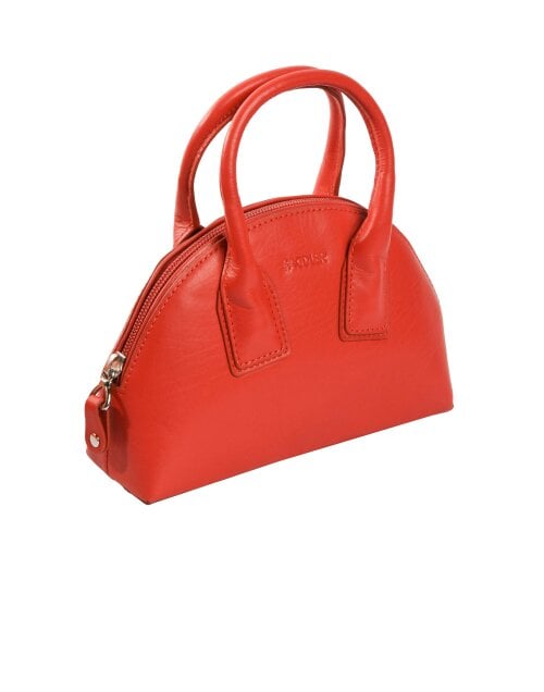 SADDLER GIGI Leather Zip Top Mini Handbag  - Ajustable Strap, Card Holder, Crossbody or Handheld - RFID Protected - Red