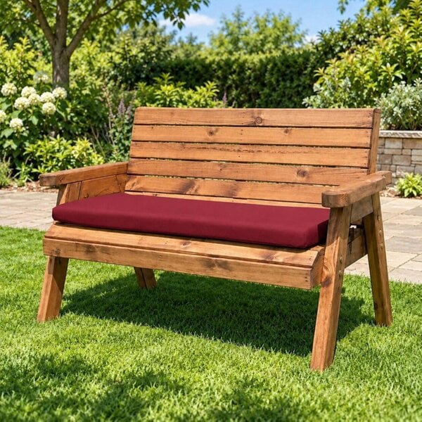 Samuel Alexander Charles Taylor Burgundy Waterproof Three Seater Base Cushion for wooden furniture