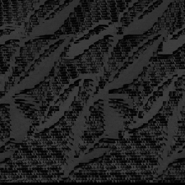 JVL Foliage Rubber Scraper Doormat and Patio Mat, Black