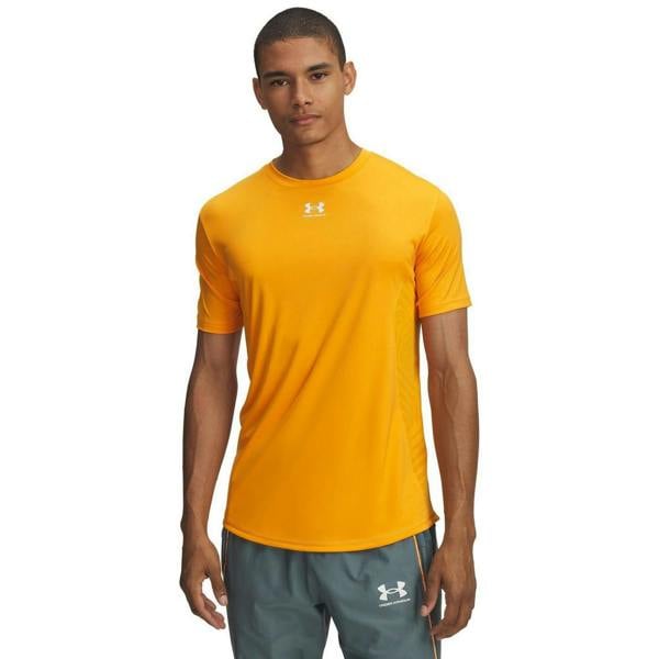 Under Armour Mens Challenger Pro Crew Neck T-Shirt - Orange/Grey - 