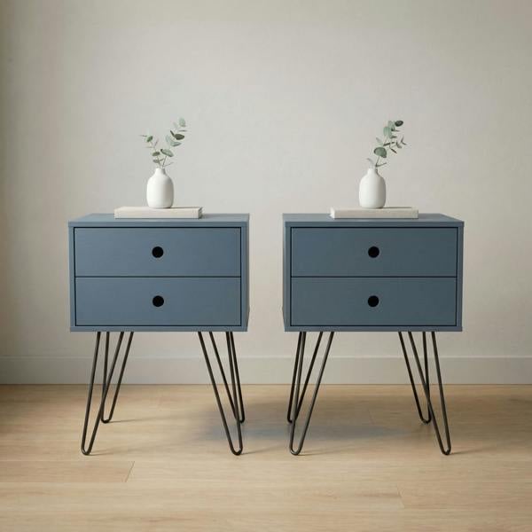 Core Products Set of 2 Telford Shaker 2-Drawer White Bedside Cabinets