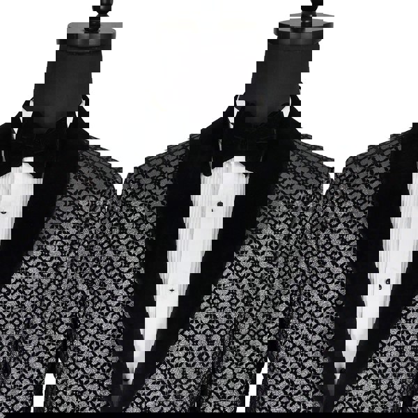 Washington Jacquard Velvet Shawl Lapel Blazer - Grey