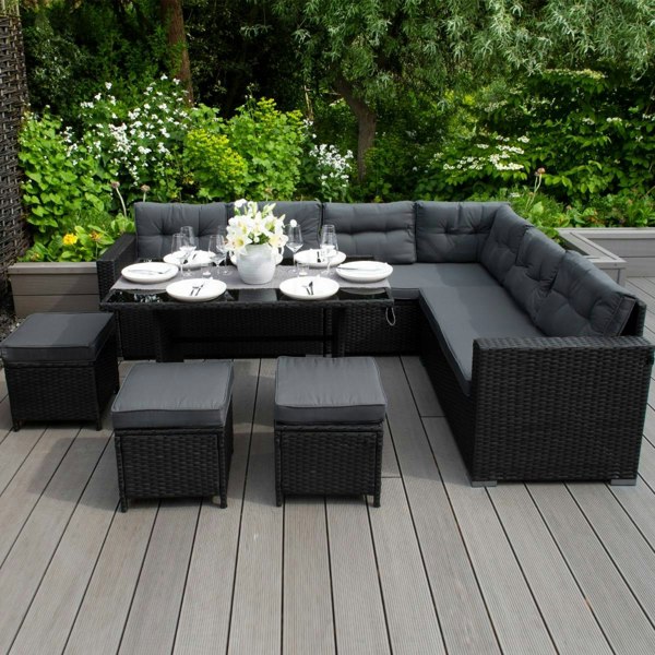 Jardi Rattan Corner Set - Black