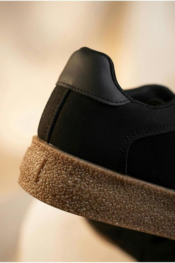 Sybil Faux Suede Platform Trainers - Black