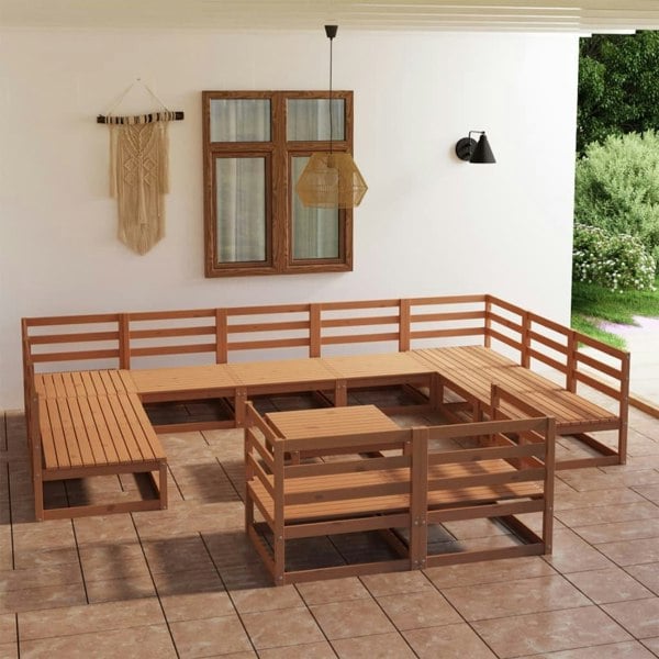 Berkfield 12 Piece Garden Lounge Set Solid Pinewood