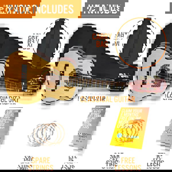 3rd Avenue 1/2 Size Classical Guitar Pack Natural Classical Guitars#Colour_Natural