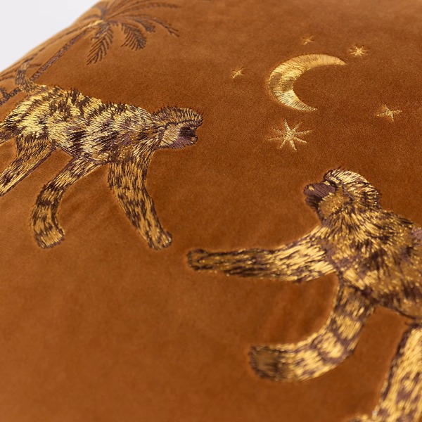 Wylder Dusk Monkey Cushion Cover - Rust