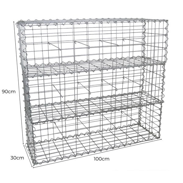 Monstershop Gabion Baskets 100 x 30 x 30cm / 3 Pack
