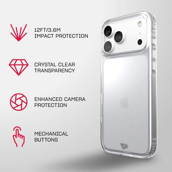 Tech21 Evo Clear Case for iPhone 17/18 Pro Max 6.9" Clear - T21-11713