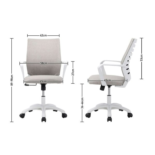 Khaki Fabric Swivel Chair Computer Ergonomic Office Chair Home Office Chairs Living and Home