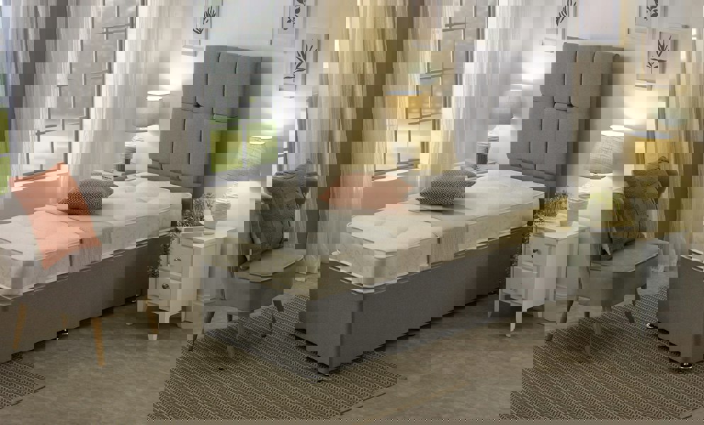 Starlight Beds Gold Damask Tufted Mattress - 17cm Deep, Dual-Sided Comfort