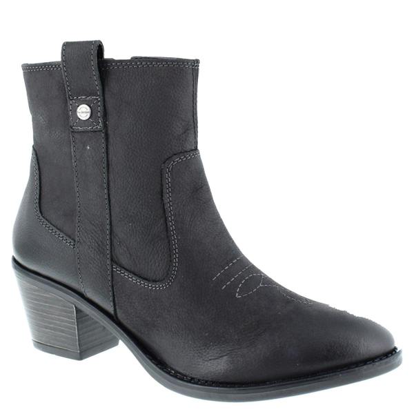HX London Dakota Women's Leather Ankle Cowboy Boots