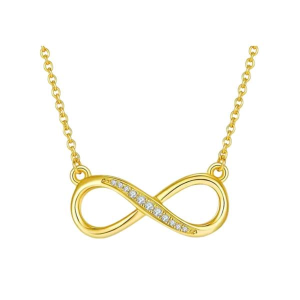 Serafina Lola Necklace - Gold Plated 925 Sterling Silver CZ Infinity Pendant Necklace