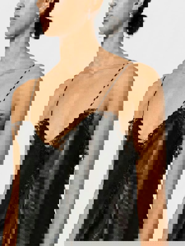 Off - White Lace Nappa Slip Dress Black - Supplied FashionOff White