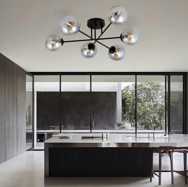 Emibig ROMA Ceiling lamp  6 x E14 Black with Graphite Shade