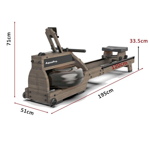 Marcy AquaPro 1022 Wood Water Rowing Machine Bluetooth 135kg User Weight