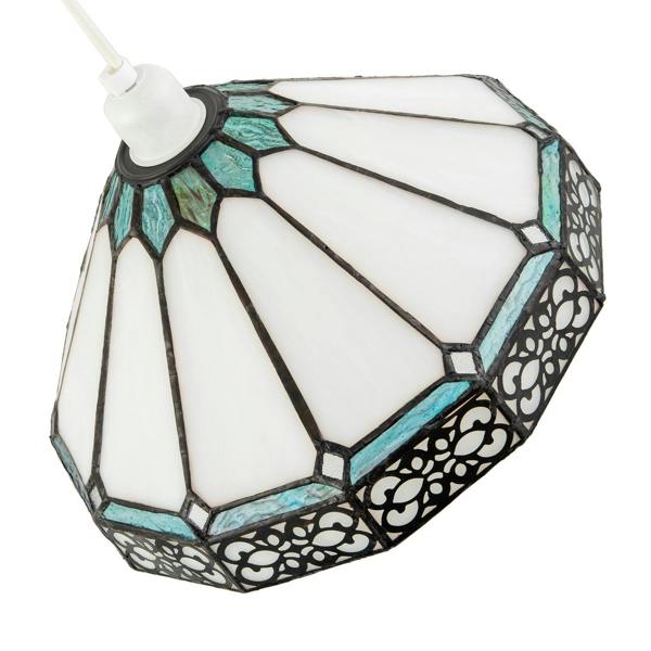 Chic 1920s Shabby Chic Pendant Light Shade with Metal Scrollwork Decor Image 8