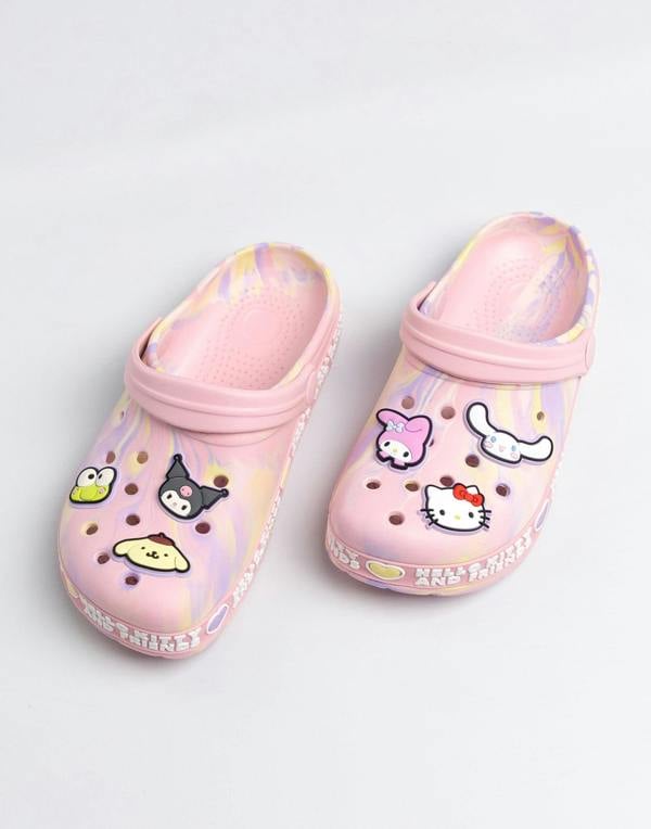 Hello Kitty Girls Pink Multi Character Clogs