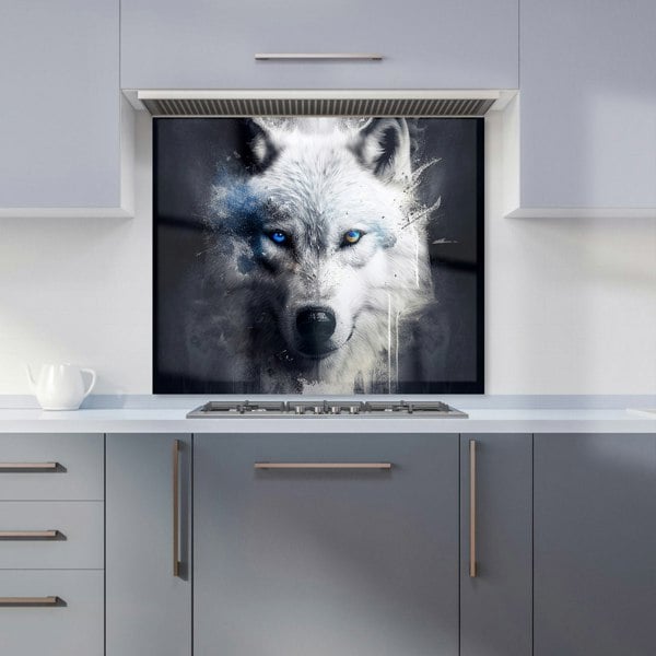 Warren Reed - Designer White Wolf Face Splashart Dark Backgrouns Kitchen Splashback