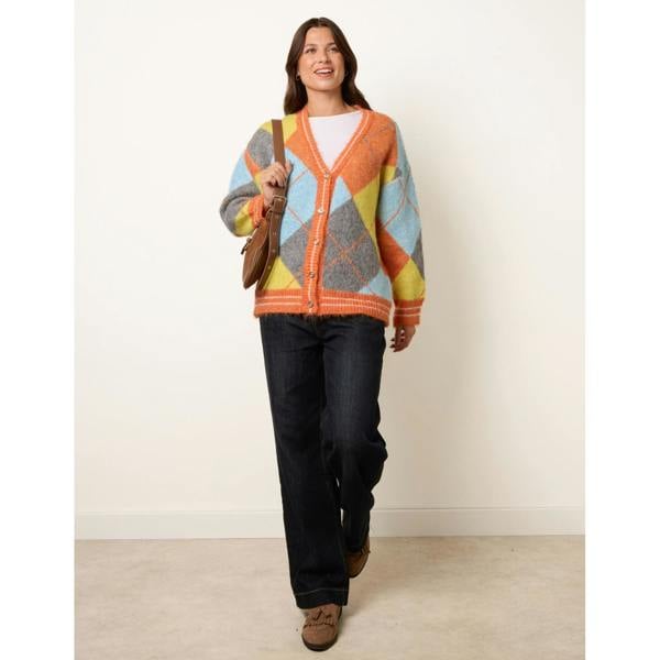 Blue Vanilla Colour Block Cardigan
