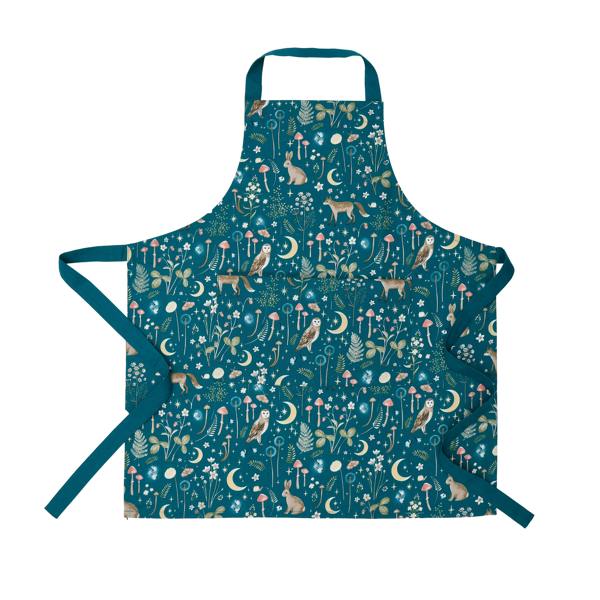 Catherine Lansfield Enchanted Twilight Animals Cotton Kitchen Adult Apron Green