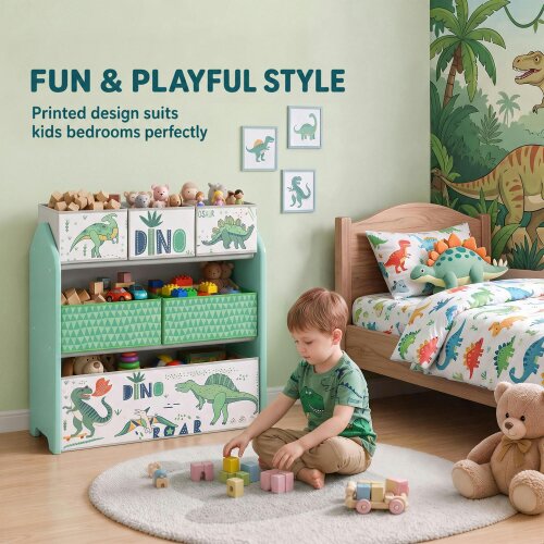 AIYAPLAY Toy Storage Organiser Kids Toy Storage Rack with Storage Bins